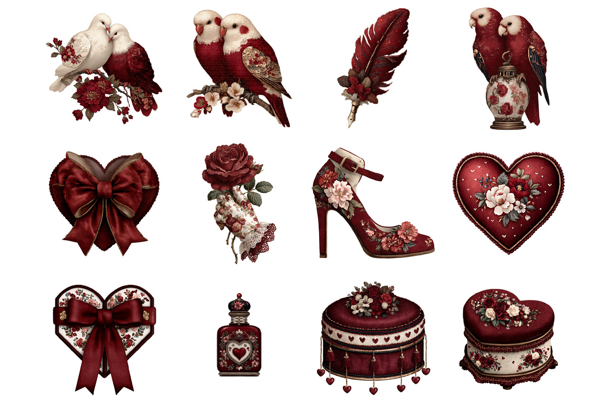 Antique Valentine Love Story Clipart, an Illustration by Design Market (Photo 3 of 4)