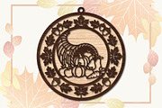 Autumn Harvest Cornucopia Laser Cut, an Object Graphic by DreamPrint404 (Thumbnail 2 of 3)