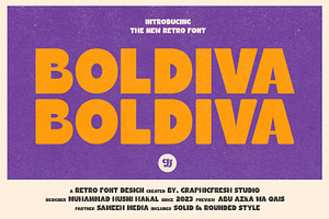 Boldiva Retro Font, a Sans Serif Font by Graphicfresh