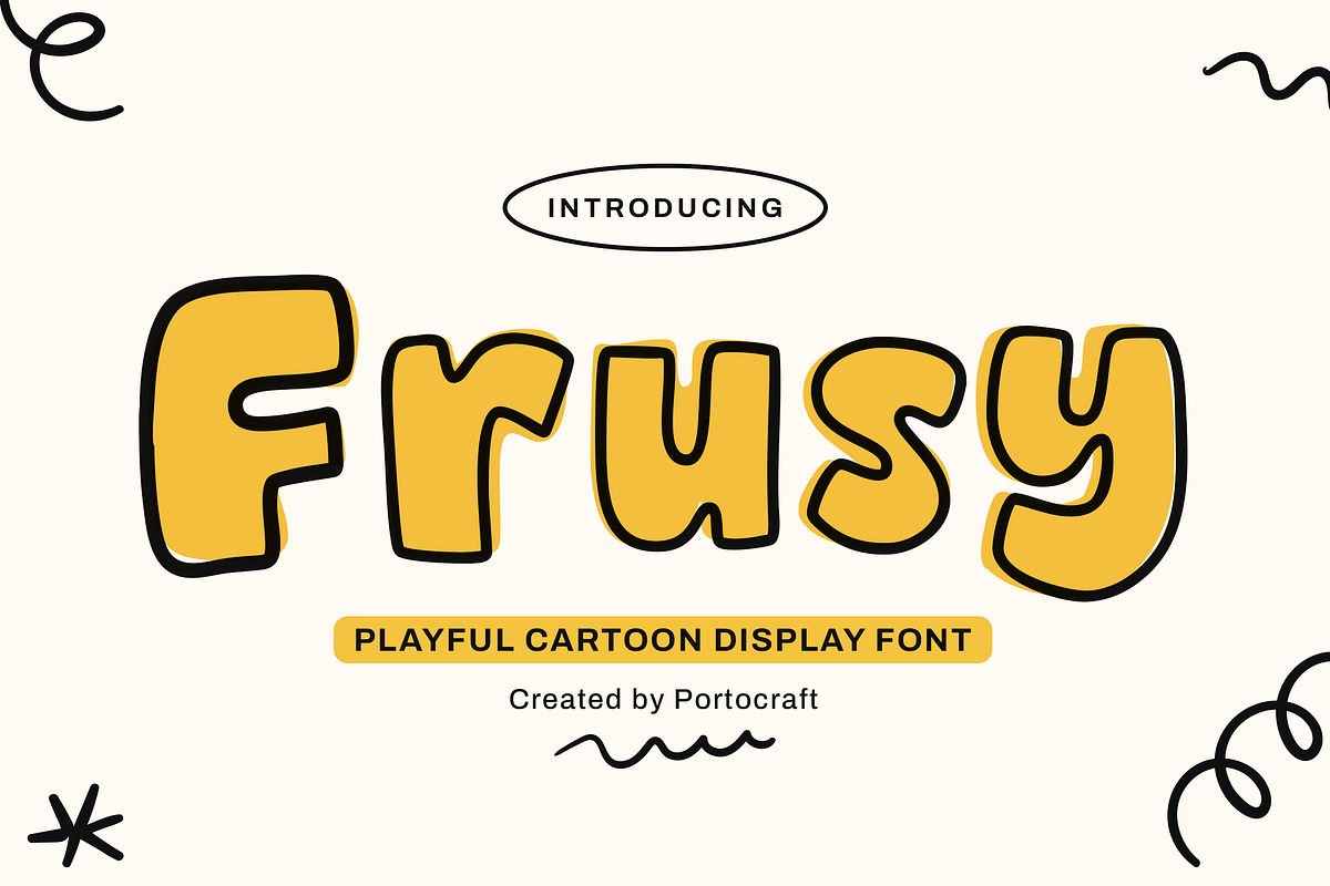 Frusy – Playful Cartoon Display, a Font by Portocraft (Photo 1 of 10)