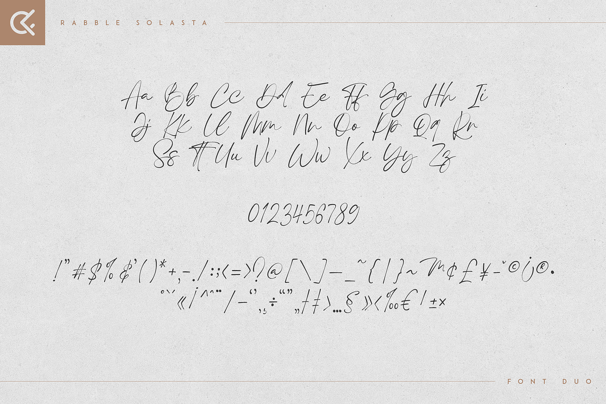 Rabble & Solasta - modern font duo, a Script Font by Only Fonts (Photo 7 of 12)