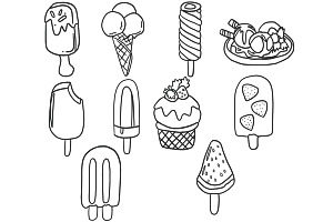 Icecream Set 1 Procreate Brush Stamp