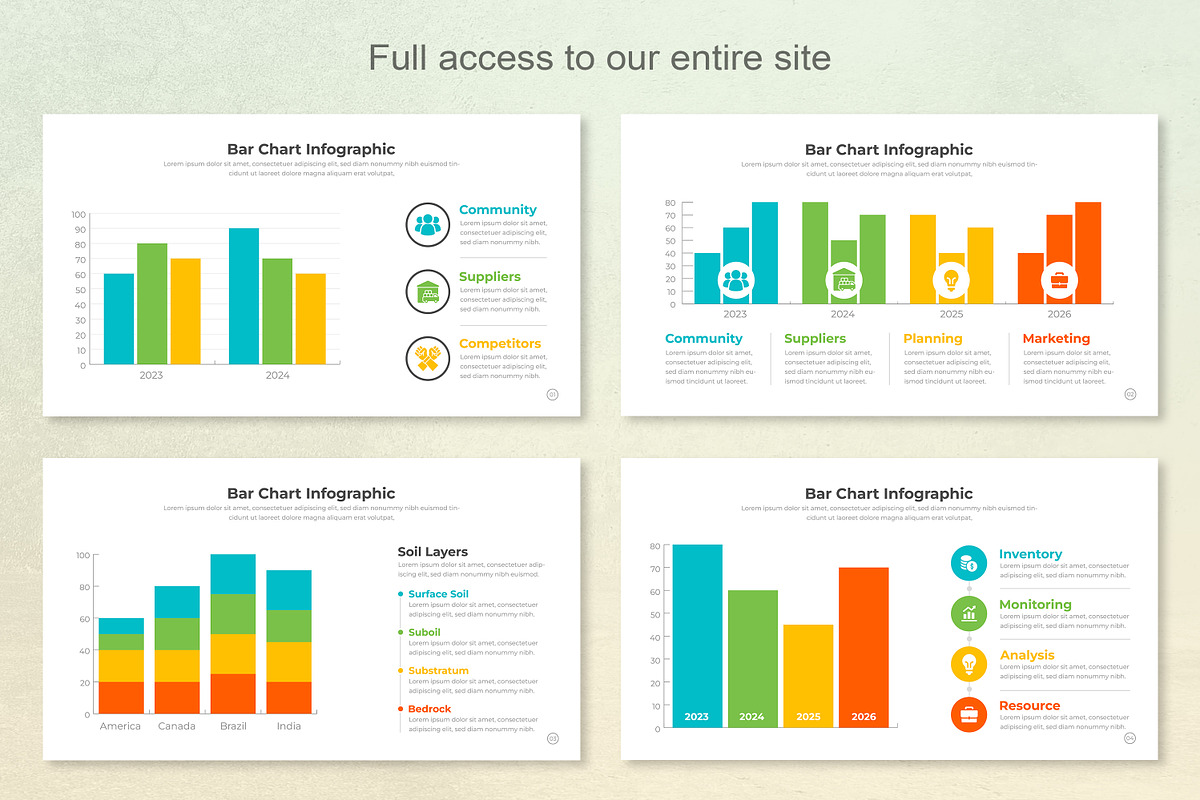 Bar Chart Infographic Template EPS