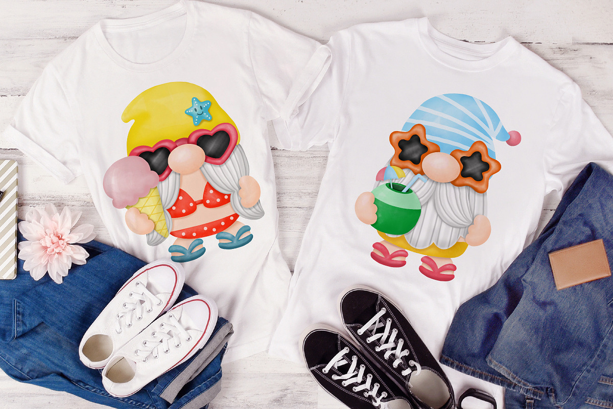 Watercolor Gnomes Summer Beach Clipa, an Illustration by Noey smiley (Photo 4 of 8)