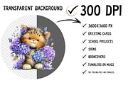 Whimsical Floral Cat Clipart Bundle, a Seasonal Illustration by Craft Nest (Thumbnail 2 of 12)
