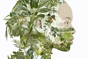 Double exposure of Indigenous female, a Photo by Dvoevnore photos