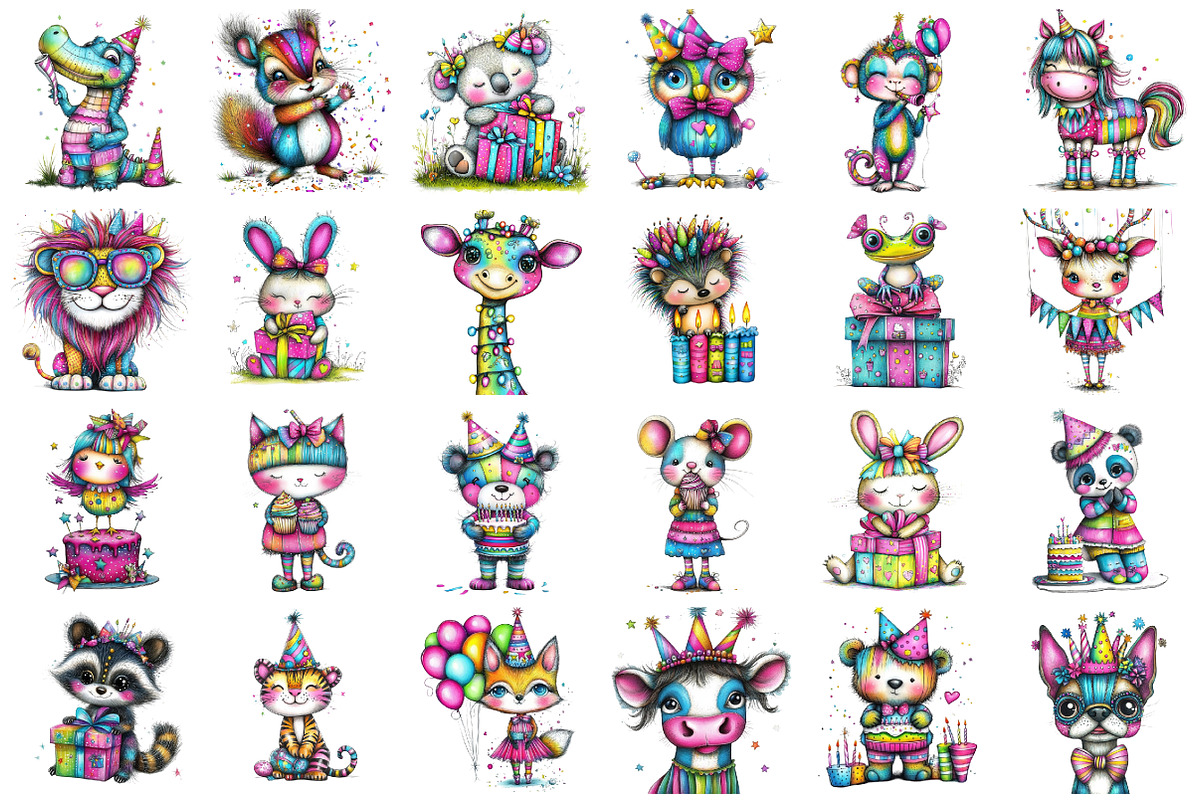 Quirky Birthday Party Animals, an Illustration by designcity5 (Photo 2 of 5)