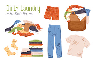 Dirty laundry, clothes set, an Object Illustration by Good Studio