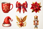 Red Gold Christmas Clipart, an Illustration by RobertsArt (Thumbnail 5 of 7)