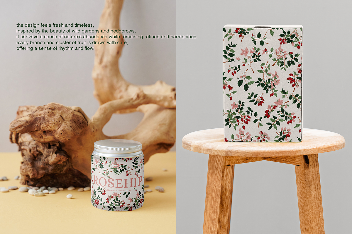Rosehip Elegant Romantic Pattern, a Pattern Graphic by Mariia Kovalchuk (Photo 6 of 13)