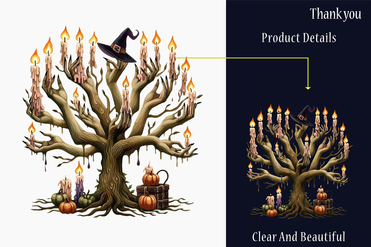 Watercolor Halloween Tree Clipart, a Graphic by designcity5 (Photo 5 of 5)