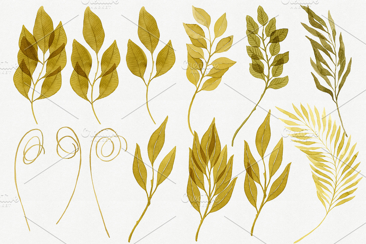 Watercolor Autumn Leaves Bundle, an Illustration by Helga Wigandt (Photo 10 of 18)
