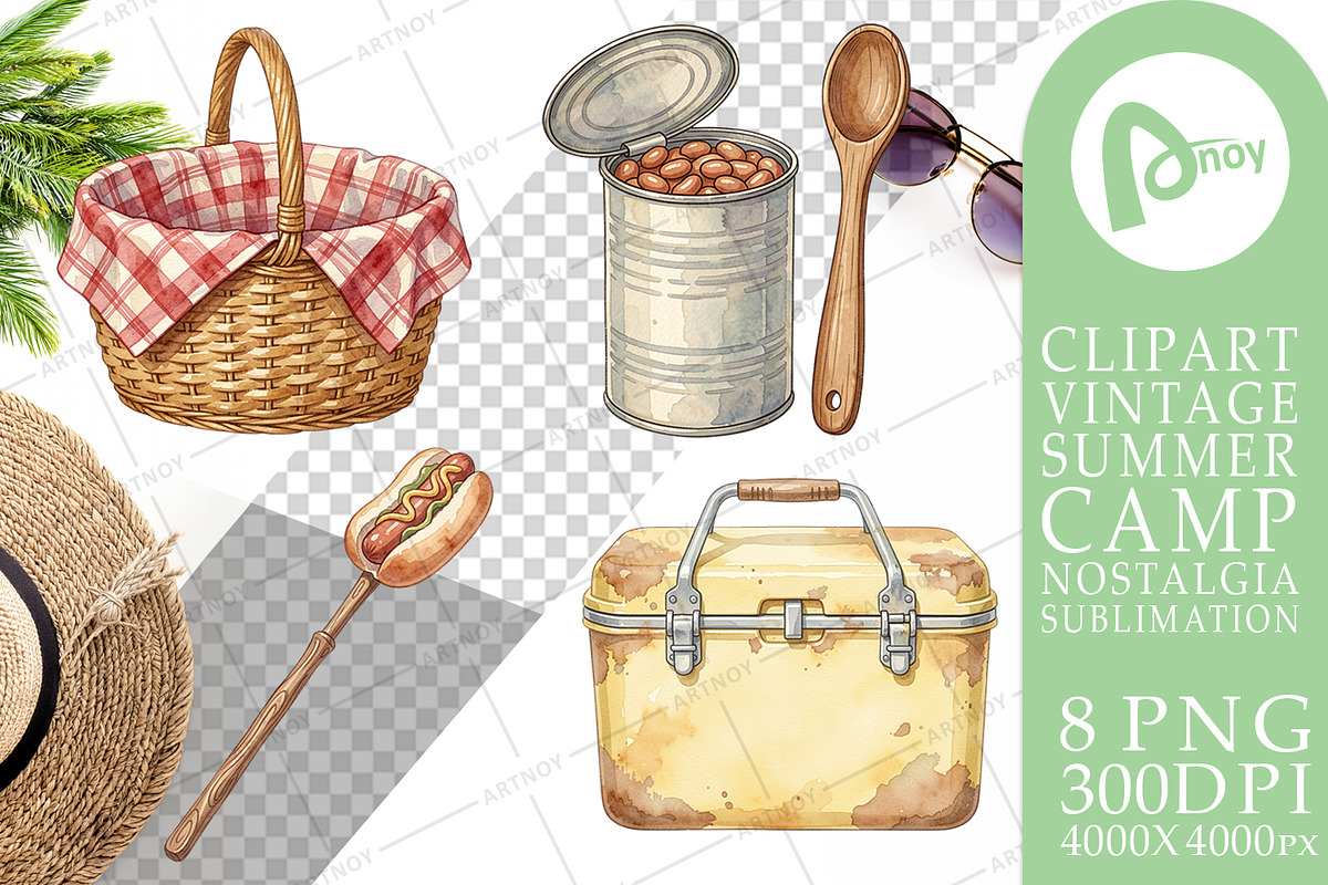 Vintage Summer Camp Sublimation, a Decorative Illustration by Artnoy (Photo 9 of 18)