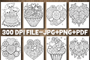 Mandala Valentine Coloring Pages, a Seasonal Illustration by Design Station (Thumbnail 2 of 5)