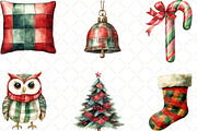 Red Green Plaid Christmas Clipart, an Illustration by Black Bird Studio (Thumbnail 2 of 6)