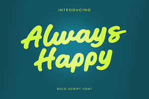 Always Happy, a Script Font by alphArtype