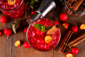 Autumn alcohol hawthorn or rosehip cocktail, a Food & Drink Photo by Rimma