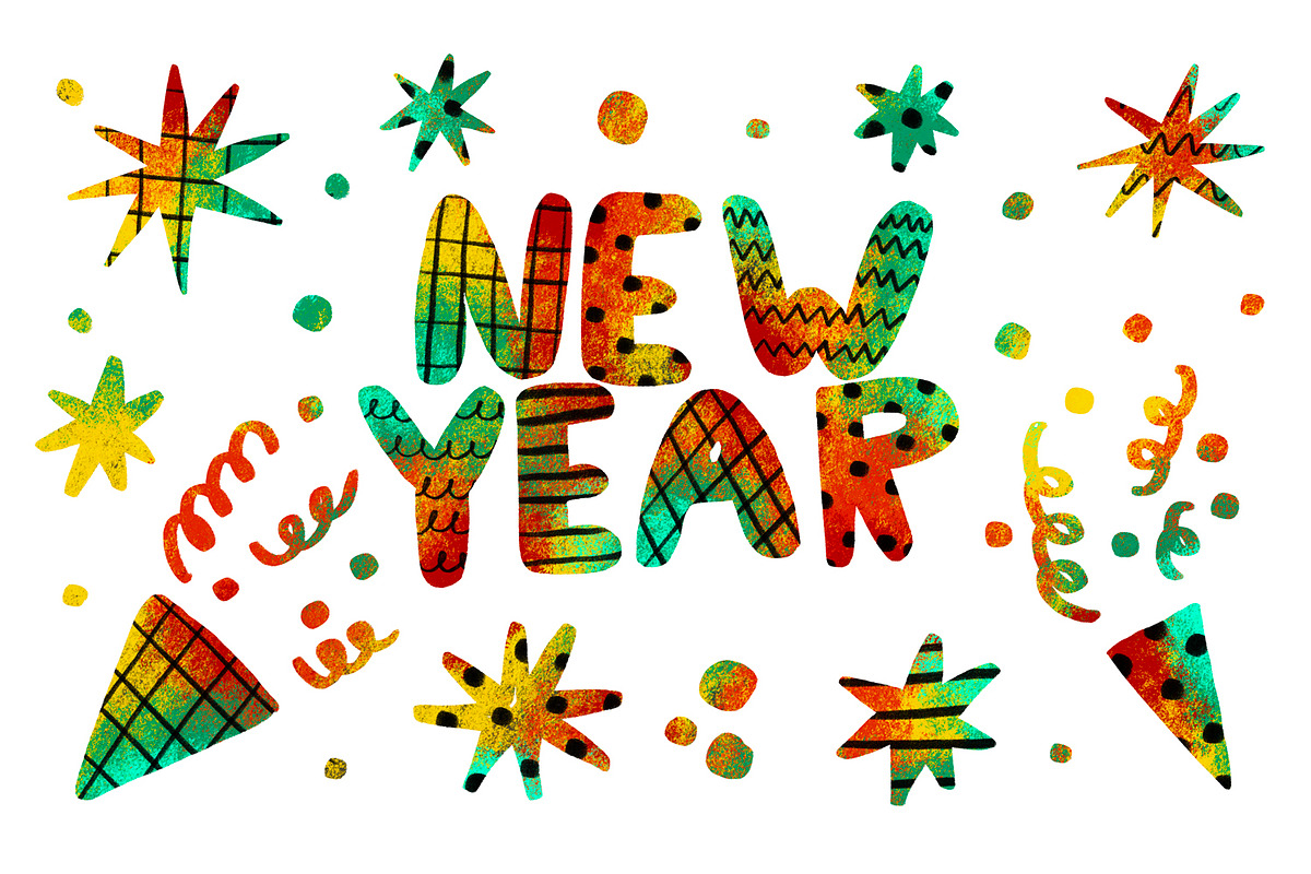New Year Decorative Elements, an Object Graphic by the_myro