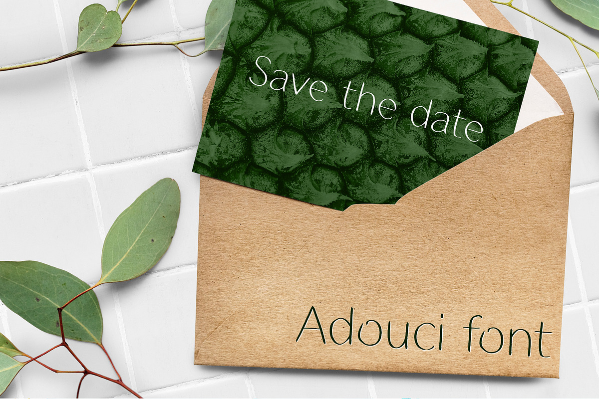 Hand written font. Adouci letters, a Sans Serif Font by Volf Mockups (Photo 1 of 9)