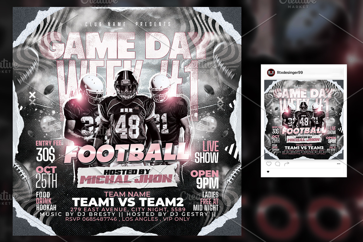 Football Flyer Template preview 2