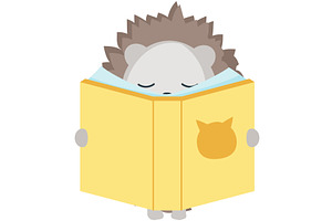 Hedgehog vector cartoon animal with, an Animal Illustration by SiberianArt