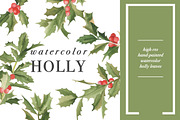 Watercolor Holly, an Illustration by Instinct Design Co (Thumbnail 1 of 2)