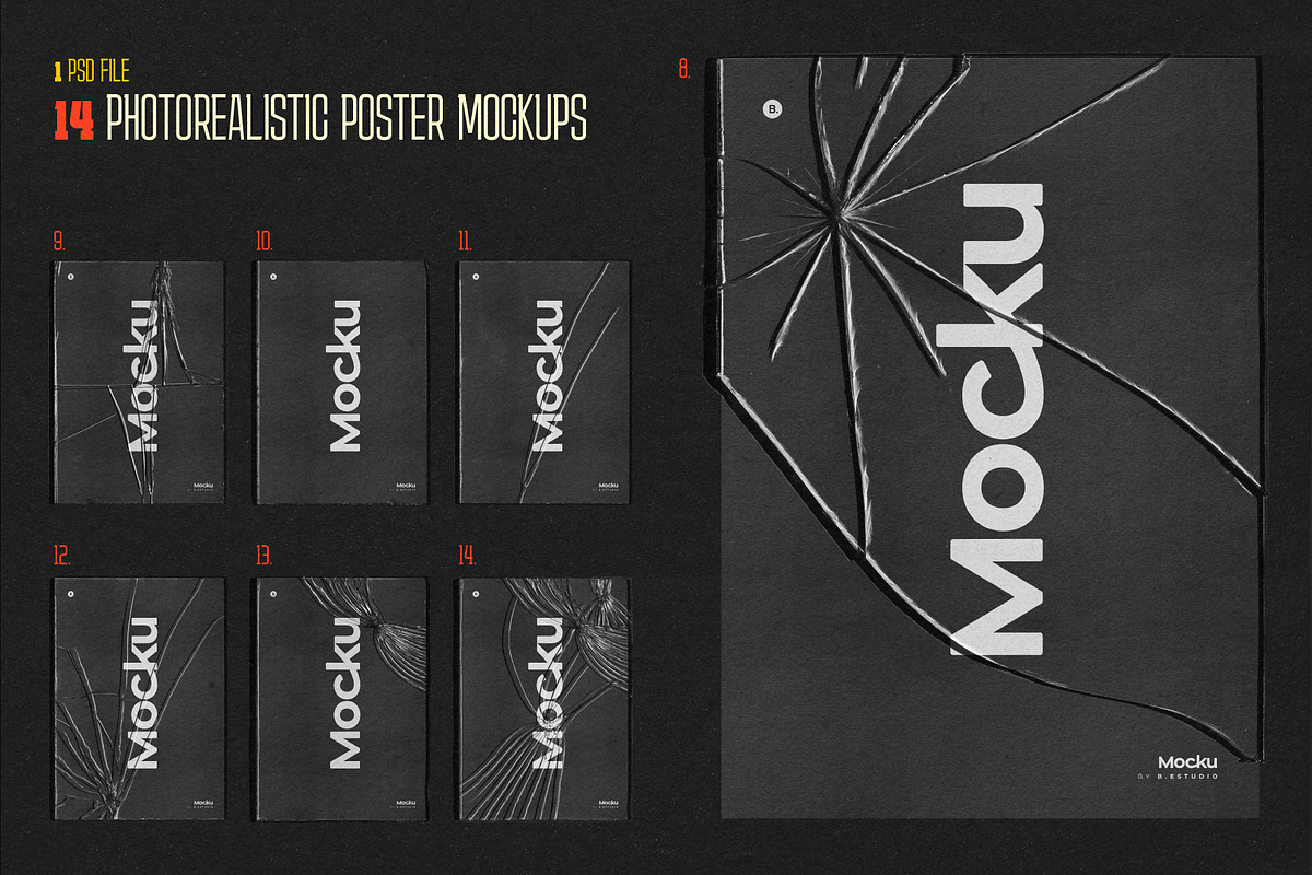 Broken Glass Textures & Mockups, a Texture Graphic by Mocku (Photo 5 of 16)