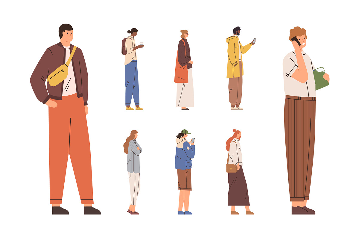People standing and waiting set, a Person Illustration by Good Studio (Photo 1 of 3)