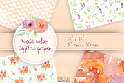 Watercolor digital paper, a Pattern Graphic by Autumn Breeze (Thumbnail 3 of 4)