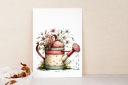 Watercolor Watering Can Clipart, an Illustration by Libby Wishes (Thumbnail 4 of 7)