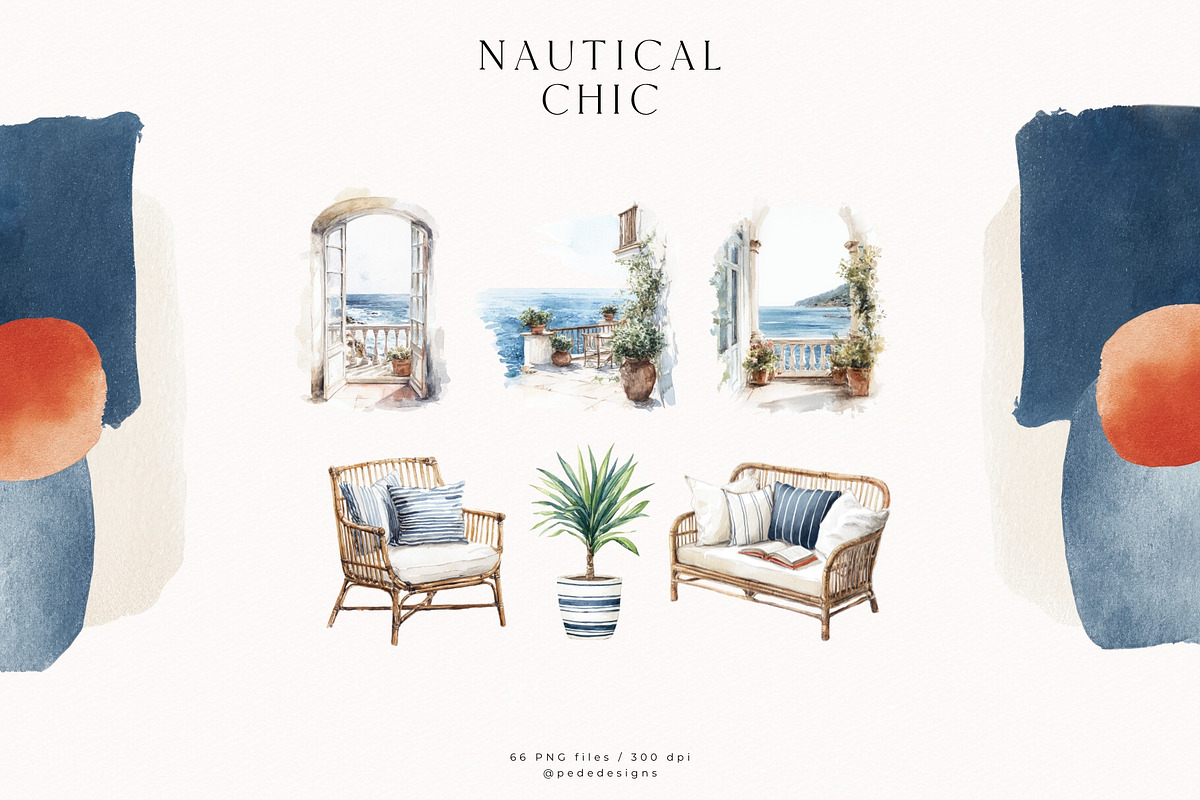 Nautical Chic Collection, a Decorative Illustration by PeDe Designs (Photo 5 of 29)