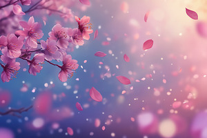 Soft pink cherry blossom petals, a Photo by Pavel_design