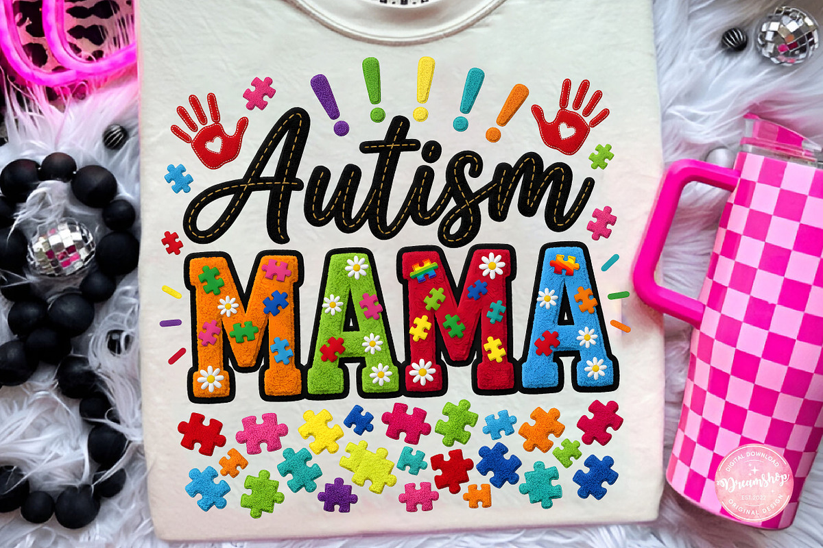 Autism Mama, Autism Awareness Day, an Illustration by CreationArt (Photo 1 of 6)