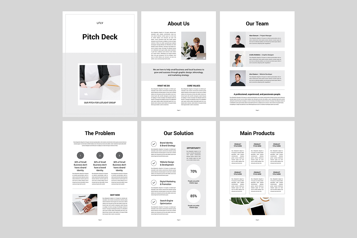 Pitch Deck | MS Word & Indesign, a Marketing Template by Leaflove (Photo 2 of 10)