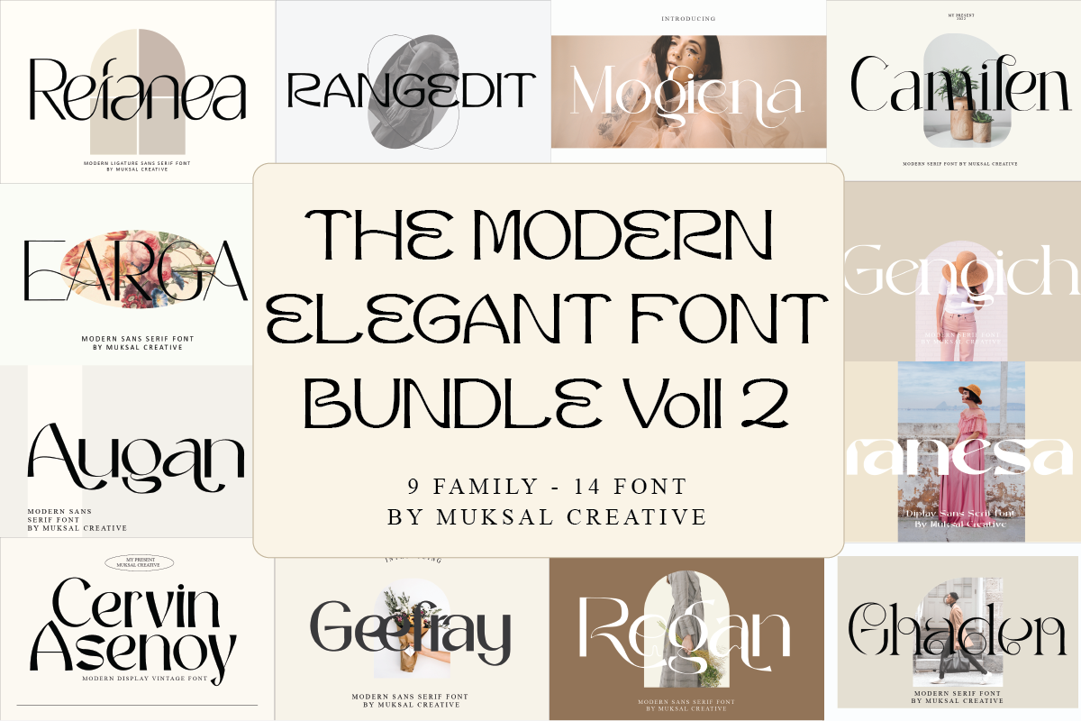 The Modern Elegant font Bundle Vol 2, a Serif Font by Muksal Creative