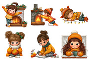 Daily Routine Winter Girl Clipart, an Illustration by Craft Nest (Thumbnail 9 of 9)