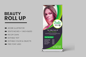 Beauty Salon Roll Up Banner Template