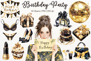 Birthday Party Watercolor Clipart, an Illustration by Maysa Art (Thumbnail 1 of 5)