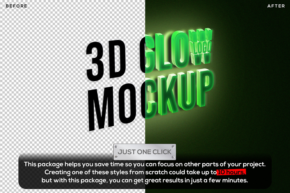 3D Glow Logo Mockup Text Effect PSD, a Layer Style Add-On by Beast Designer (Photo 2 of 2)
