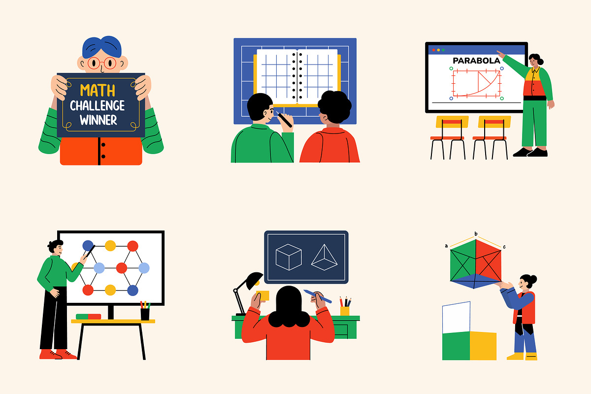 Math Illustrations Collection, an Education Illustration by Brickclay (Photo 7 of 9)