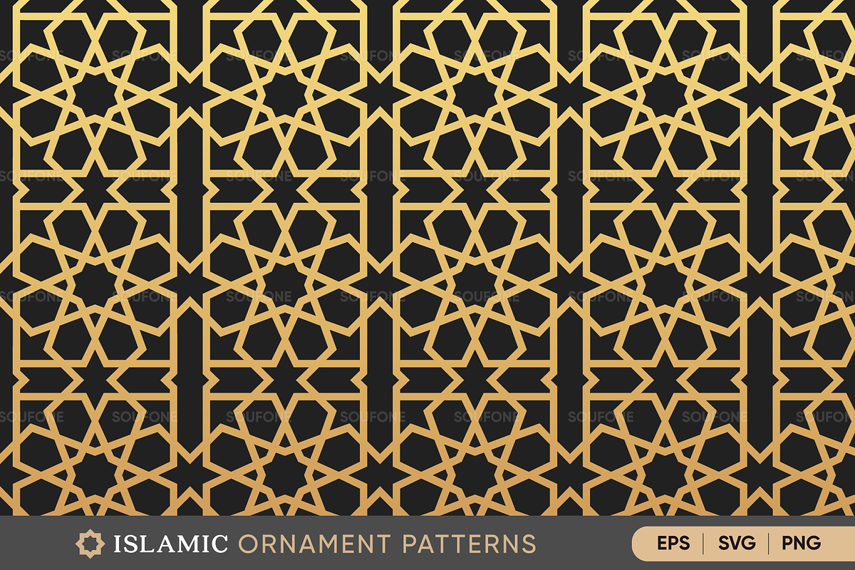 Luxury Islamic Ornamental Patterns, a Pattern Graphic by Soufone (Photo 3 of 3)