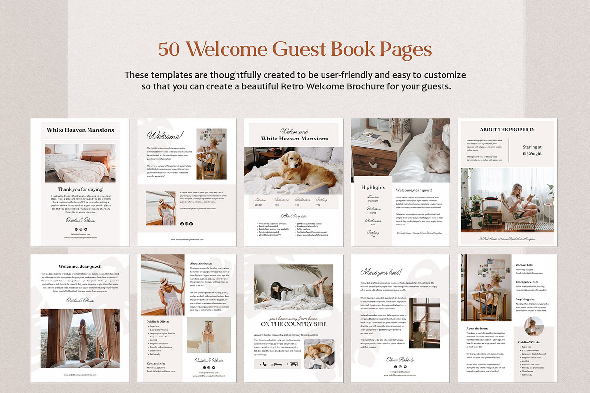 Airbnb Welcome Book Template Canva, a Marketing Template by Emmart Studio (Photo 2 of 7)