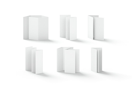 6 White Booklets Flyers 3D Model, an Object 3D Model by rebrandy