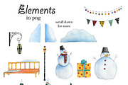 Winter Village Watercolor Set, an Illustration by Daria's Magic World (Thumbnail 3 of 5)