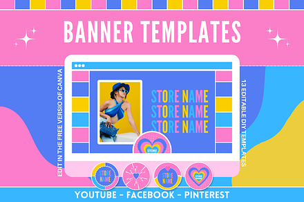 Colorful Social Media Banners, a Social Media Template by SunshineStudioBoutique