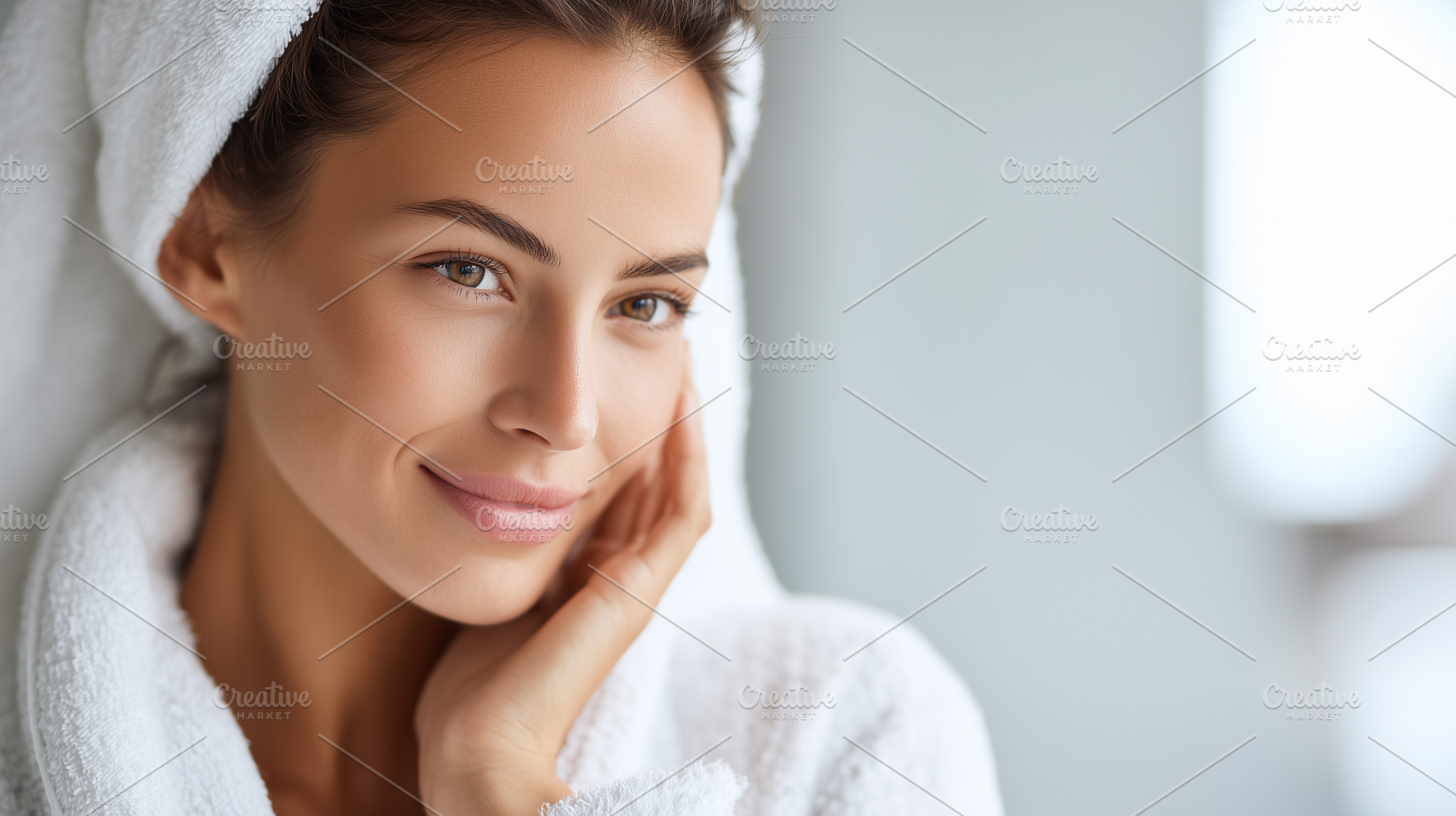 Woman with flawless skin smiles, a Beauty & Fashion Photo by MistyDay