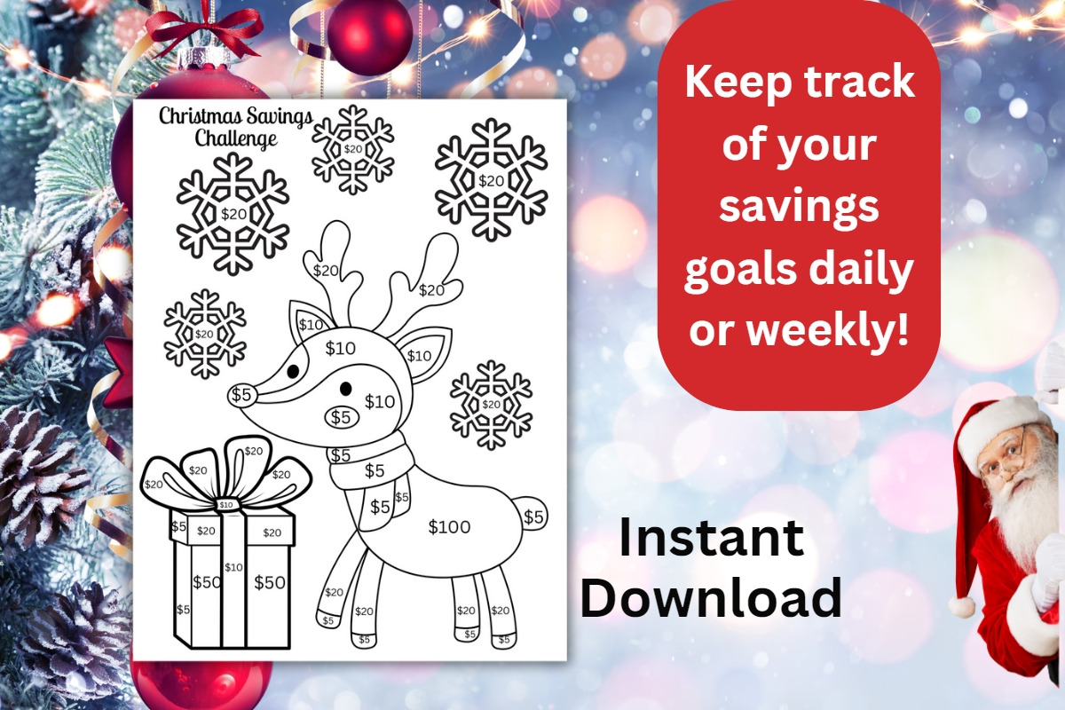 Christmas Savings Challenge PDF, a Stationery Template by Pixels N Bows (Photo 3 of 4)