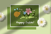 Happy Easter cute card backgrounds, a Background Graphic by Good Studio (Thumbnail 5 of 6)