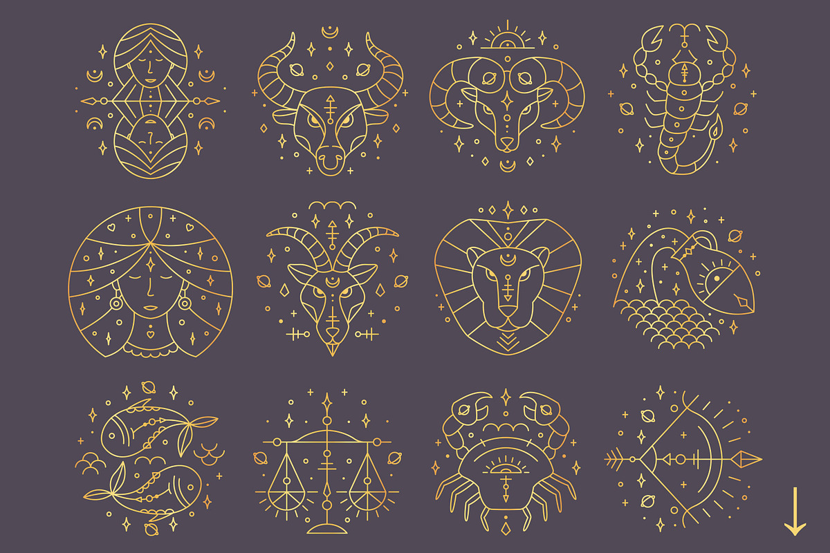 Zodiac Signs and Constellation, an Object Illustration by Alisovna (Photo 12 of 12)