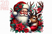 Santa Claus and Reindeer png, an Illustration by Libby Wishes (Thumbnail 1 of 9)